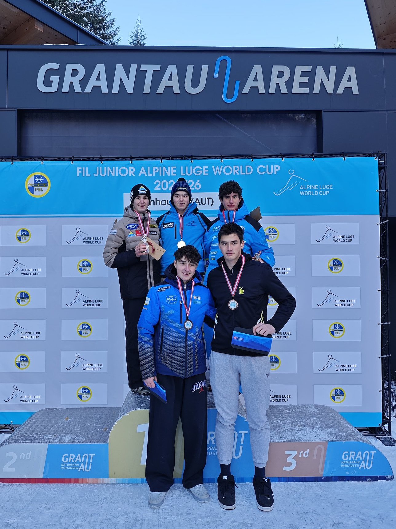 Podium Junioren 3. Jugendweltcup 2025/26 in Umhausen