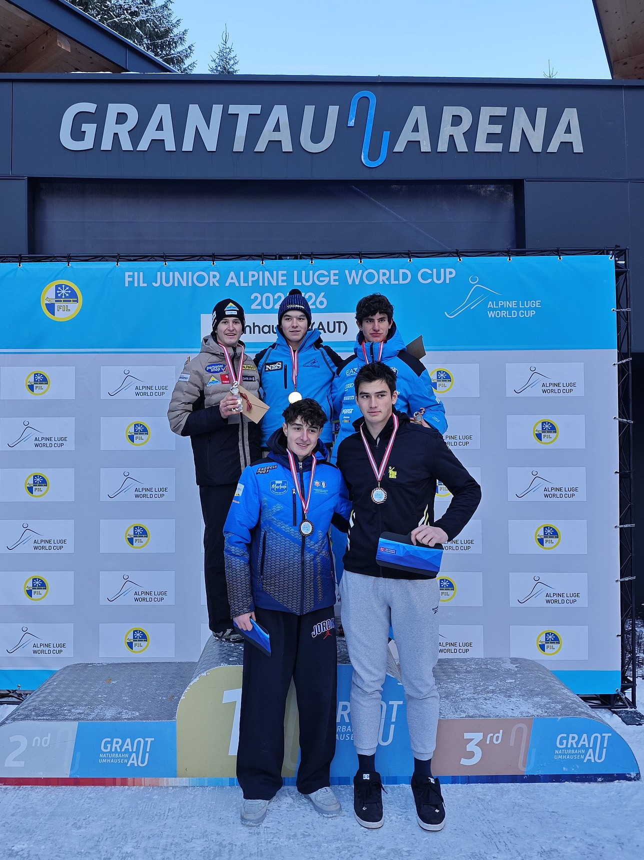 Podium Junioren 3. Jugendweltcup 2025/26 in Umhausen